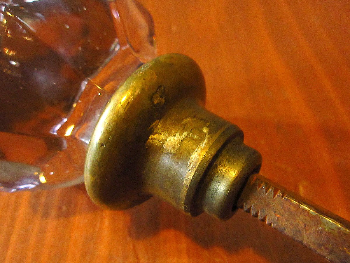 ビンテージ○クリスタルガラスドアノブ○231211k5-otclctインテリア