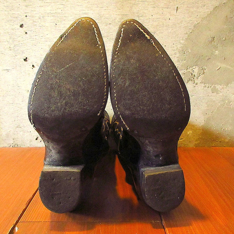 J・ Chisholm USA製ウエスタンブーツ カウボーイブーツ USA製 J.Chisholm チザム ウエスタンブーツ 9.5D 27.5cm 茶系