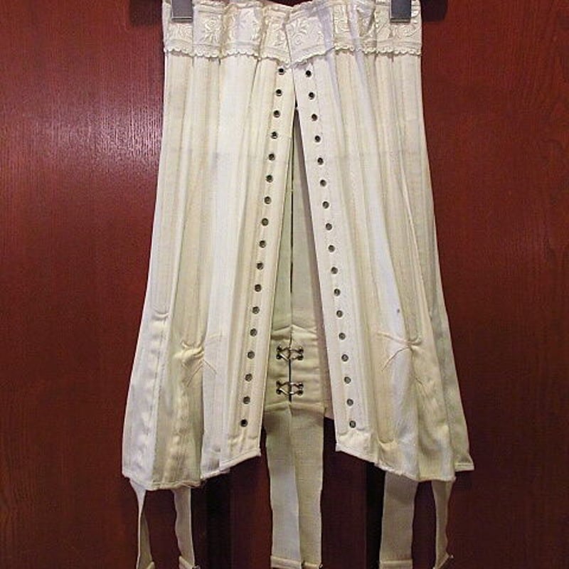 ビンテージ~30's○DEADSTOCK JACKSON CORSET CO.コルセット生成り...