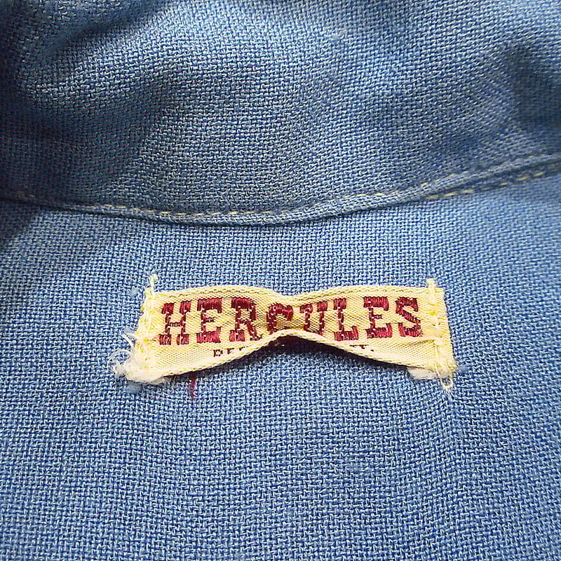 ビンテージ40's○HERCULES長袖レーヨンシャツ水色○240828i3-m ビンテージ40's○HERCULES長袖レーヨンシャツ水色○240828i3-m