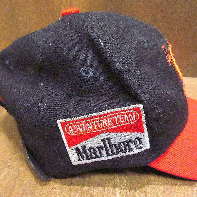 ビンテージ90's○Marlboro LIZARD ROCKツートーン6パネル刺繍キャップ