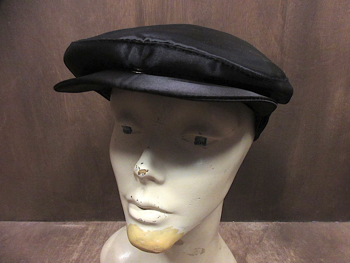 ビンテージ~70's○サテンハンチング帽黒○260222n8-m-cp-htgブラック