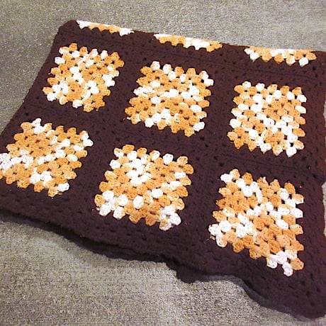 古着 ビンテージ グラニー ブランケット 単色 ホワイト ロング