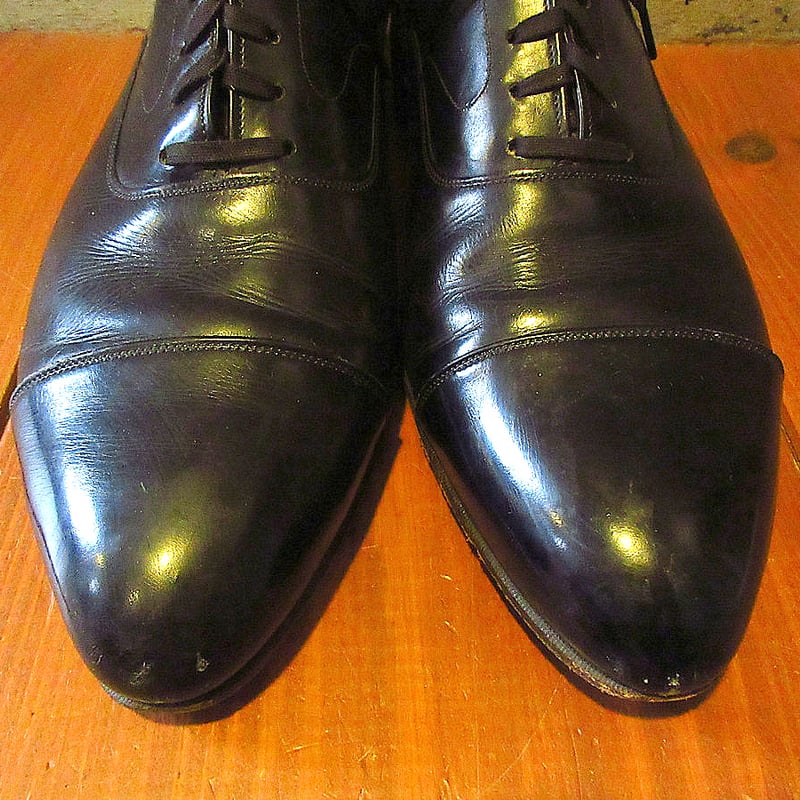 ビンテージ60's○FLORSHEIM内羽根式ストレートチップシューズ黒size 9