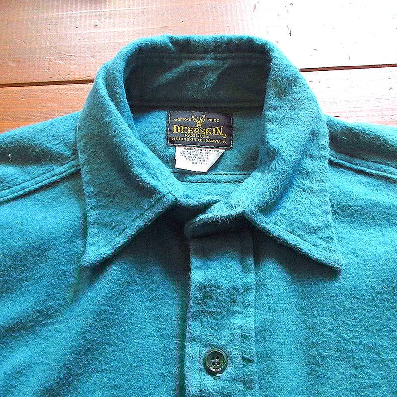 ビンテージ○DEERSKINシャモアクロス長袖シャツグリーンsize M ビンテージ○DEERSKINシャモアクロス長袖シャツグリーンsize M