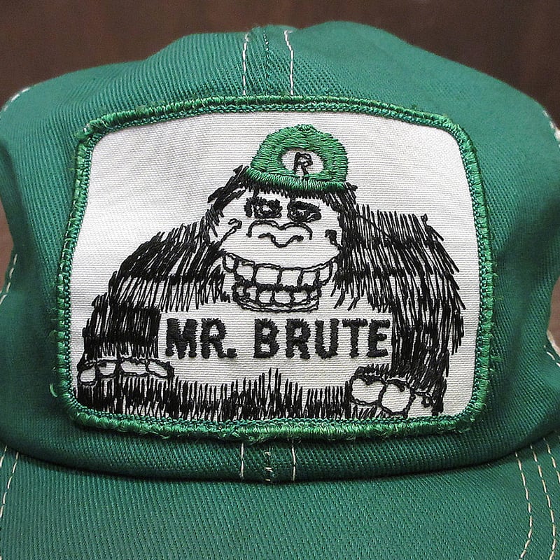 ビンテージ70's○MR. BRUTEスナップバックメッシュキャップ緑×白
