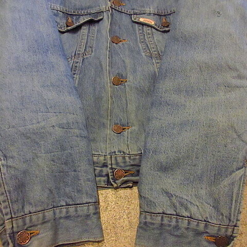 ビンテージ80's○SHEPLERS裏地ブランケットデニムジャケットsizeM