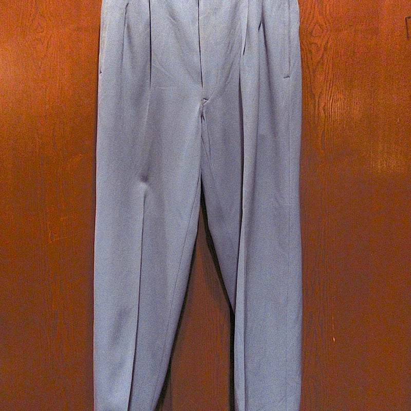 ビンテージ40's50's○ツータックウールギャバジンスラックスサックス