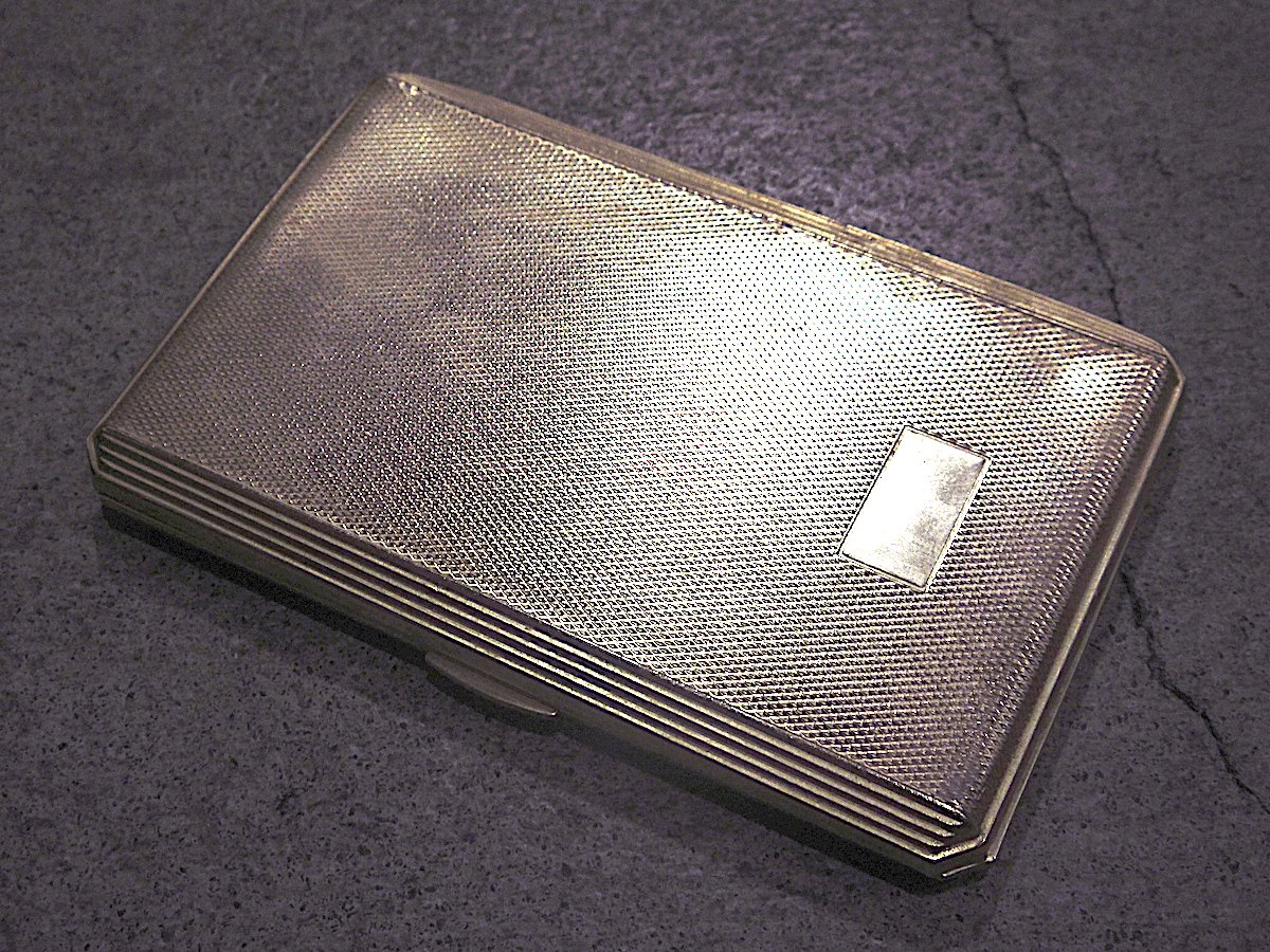 純銀　ビンテージ　シガレットケース ビンテージ○シガレットケースゴールド○250519m1-otclctシガーケース