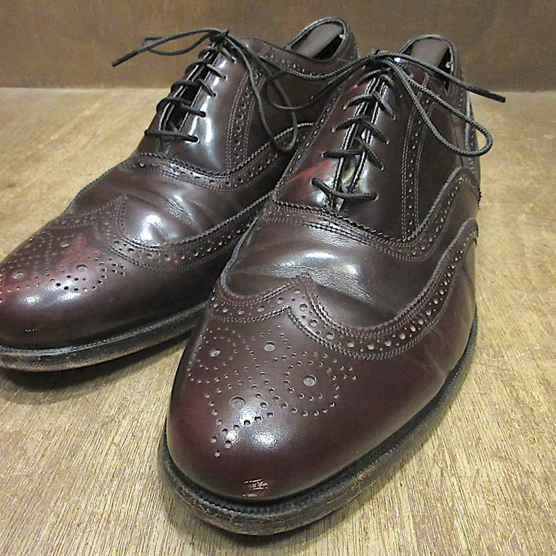 ビンテージ80's○FLORSHEIMウィングチップシューズsize 9○260114z3-m