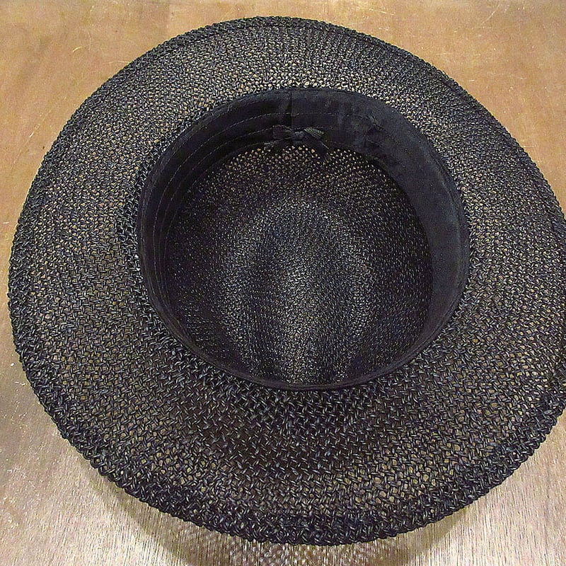 ビンテージハット4個セット（黒・麦わら） ンテージ70's○ストローハット黒○230617j2-m-ht-str麦わら帽子
