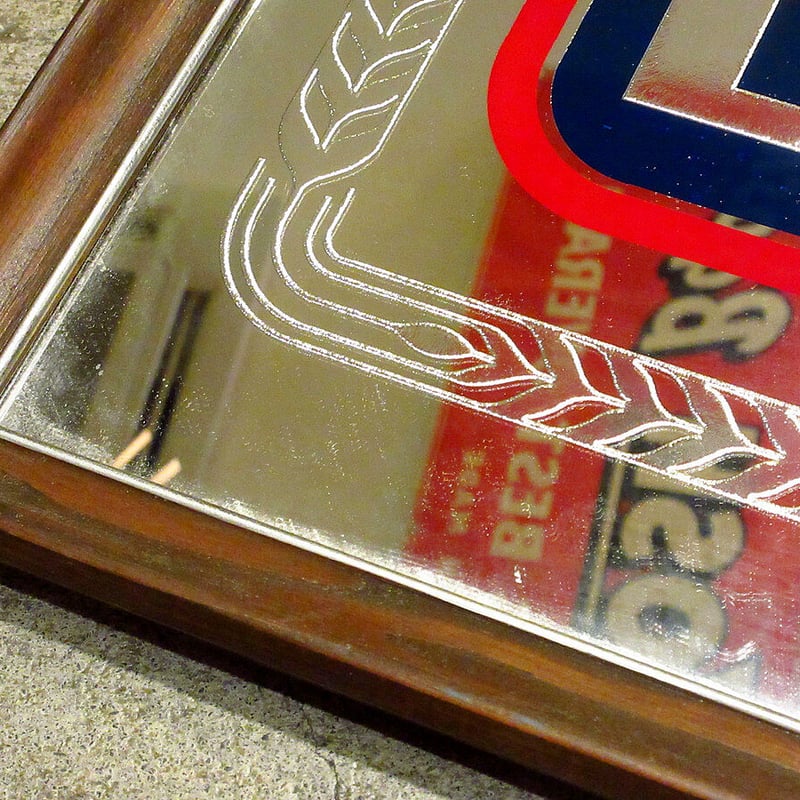 ビンテージ○BUD LIGHT BEER 壁掛けパブミラー○210312s6-sign バドラ