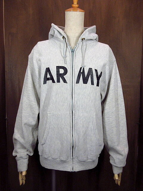 ビンテージ80's○Champion U.S.ARMY ジップアップスウェットパーカ M
