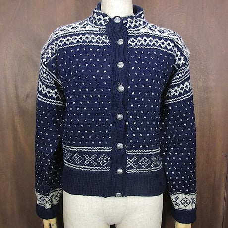 ノルディック vintage knit カーディガン レディース] 1980s~ ヴィンテージ ノルディック 柄 ニットカーディガン