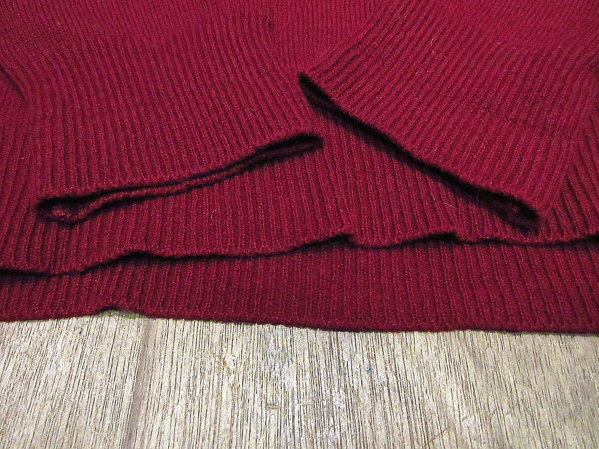 ビンテージ60's70's○Alan Paine Vネックセーターバーガンディ