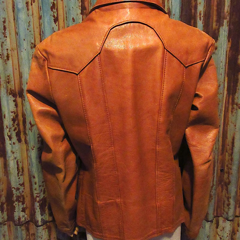 70's レザージャケット / ヴィンテージ 牛革 ウエスタン ヒッピー 古着 ビンテージ70's○East West Musical Instruments Co.レザージ