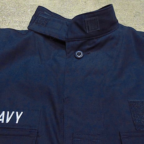 DEADSTOCK U.S.NAVYリップストップユニフォームジャケットsize L-LONG●250119m2-m-jk-mltミリタリー海軍チンストラップ古着
