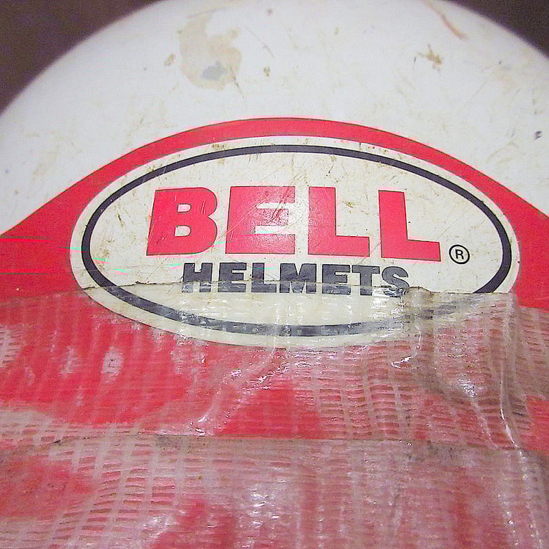 ビンテージ80's○BELL MOTO 4ヘルメット赤×白○240516j5-hlmtバイク雑