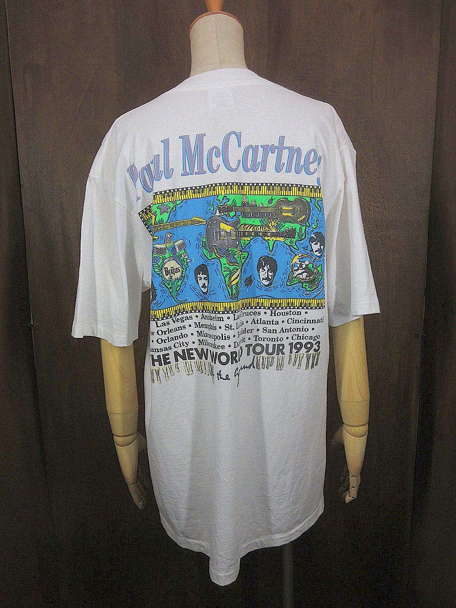 ビンテージ90's○Paul McCartney 1993年ツアーTシャツ白size L○25