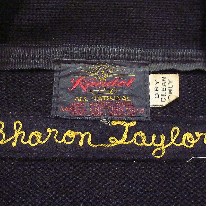 ビンテージ60's○Kandelレターマンカーディガン黒○240104i1-m-cdg