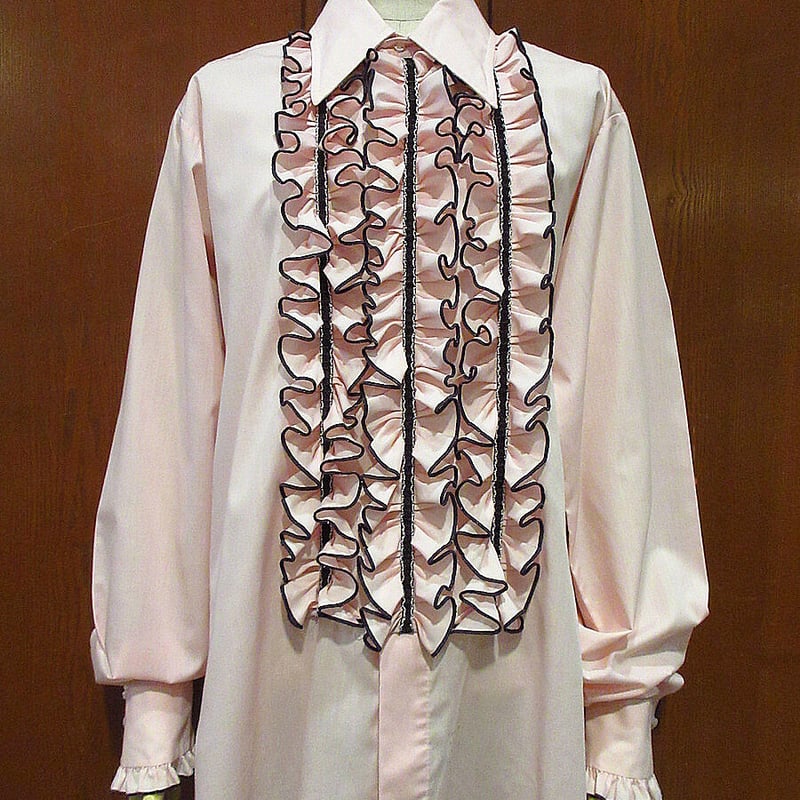 ビンテージ70's○Palm Beachテニスカフスフリルドレスシャツ ビンテージ70's○Palm Beachテニスカフスフリルドレスシャツ