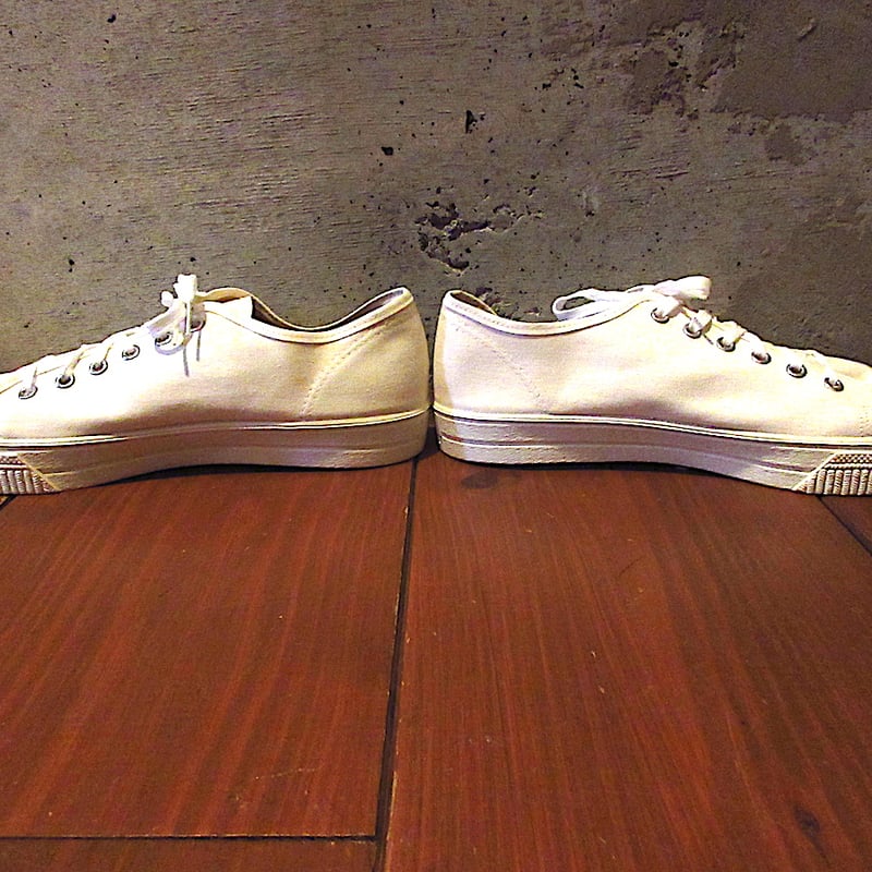 ビンテージ60's70's○DEADSTOCK キャンバススニーカー白size 10○2602