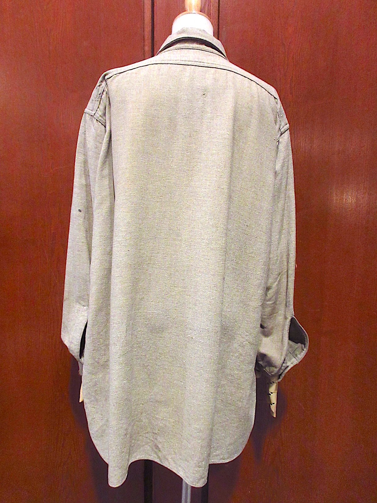 60s ビンテージ 山田レン ブロックチェック ウールシャツ マチ付き 