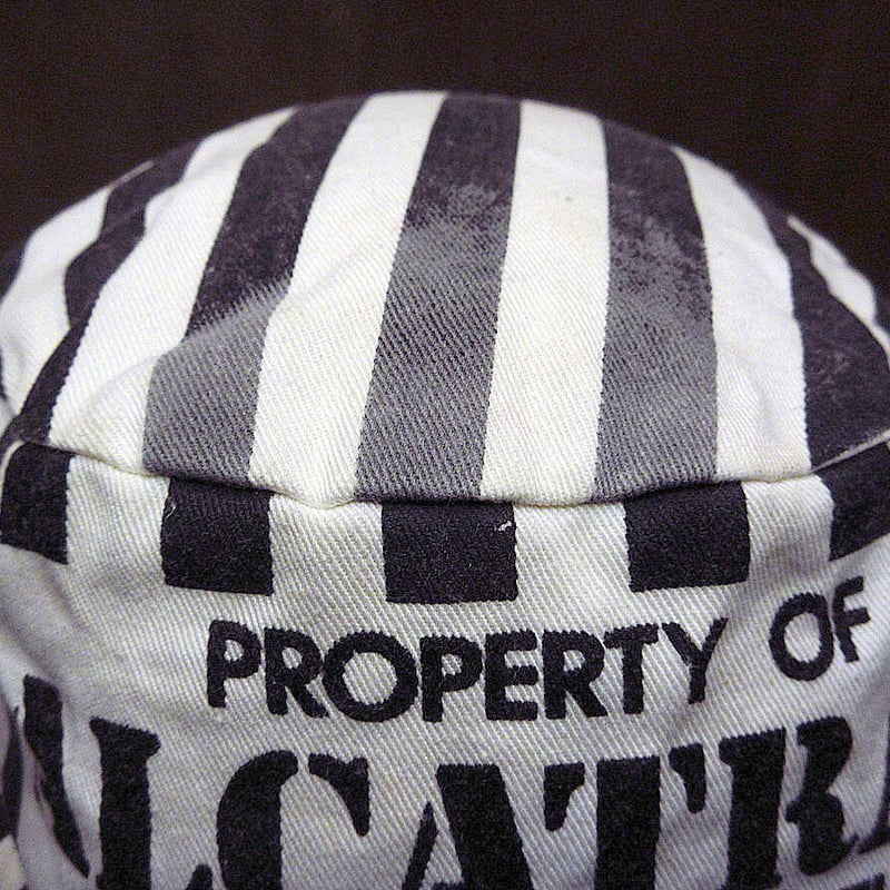 ビンテージ80's90's○ALCATRAZ黒白ボーダープリズナーペインター