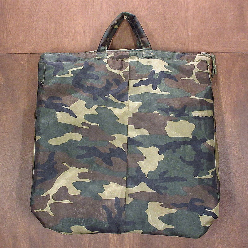ビンテージ○カモフラージュヘルメットバッグ○210831i6-bag-hnd 迷彩