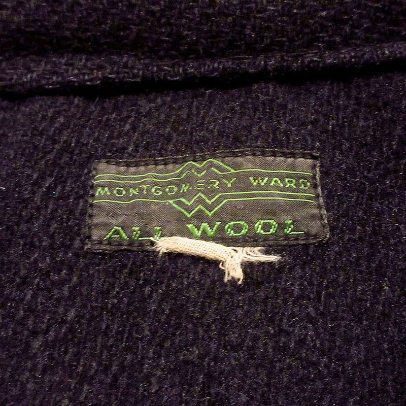 ビンテージ30's○MONTGOMERY WARD ウールスポーツジャケット黒○210326s