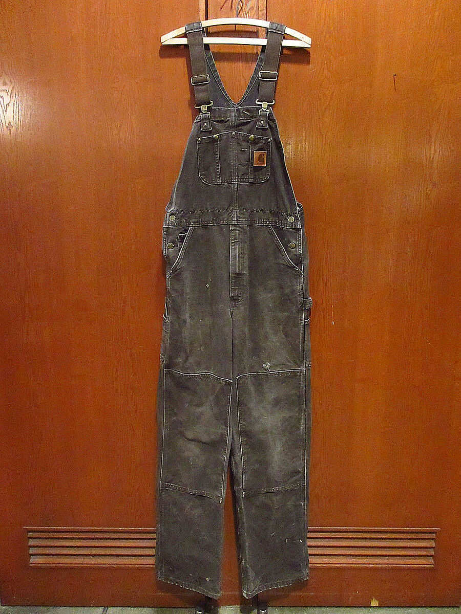 Carhartt○ダブルニーダックオーバーオール茶実寸W86cm○230812i5-m-ova