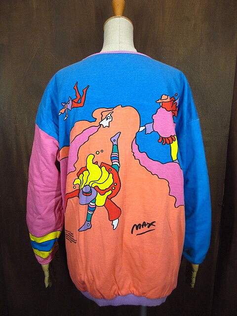 ビンテージ80's Peter MaxリバーシブルスウェットM 201206n1-m