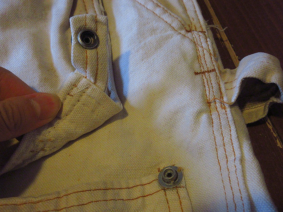 ビンテージ70's○BIG MACエプロン付きダックオーバーオール白