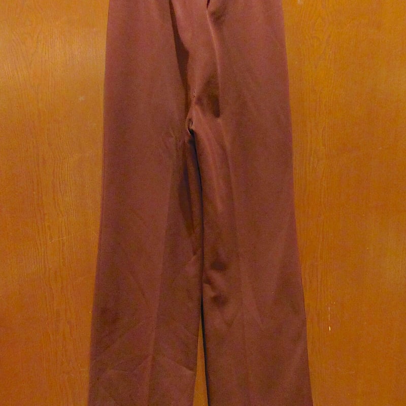 USA古着 70s風フレアパンツ 茶ブラウン 34 ノータックボトム オンラインファッション - USA古着 70s風フレアパンツ 茶
