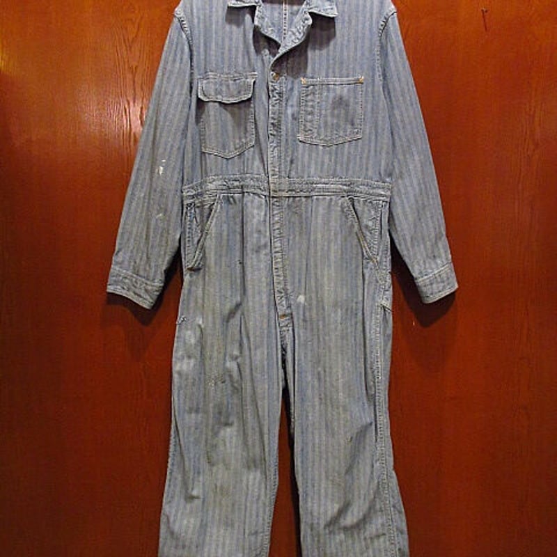 60s キャントバステム HBT ヘリンボーン オールインワン ビンテージ ビンテージ50's○CAN'T BUST'EM HBTオールインワンsize 44M○2012