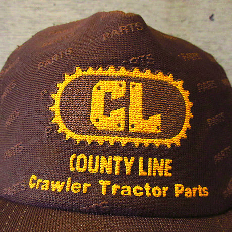 ビンテージ70’s80’s●COUNTY LINEスナップバックキャップ茶●240826k6-m-cp-bb 1970s1980s帽子メンズ
