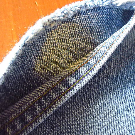 ビンテージ70’s●Levi’sシングルステッチデニムスクラップ5点セット●241010k7-fbr 1970sリーバイス生地はぎれ布