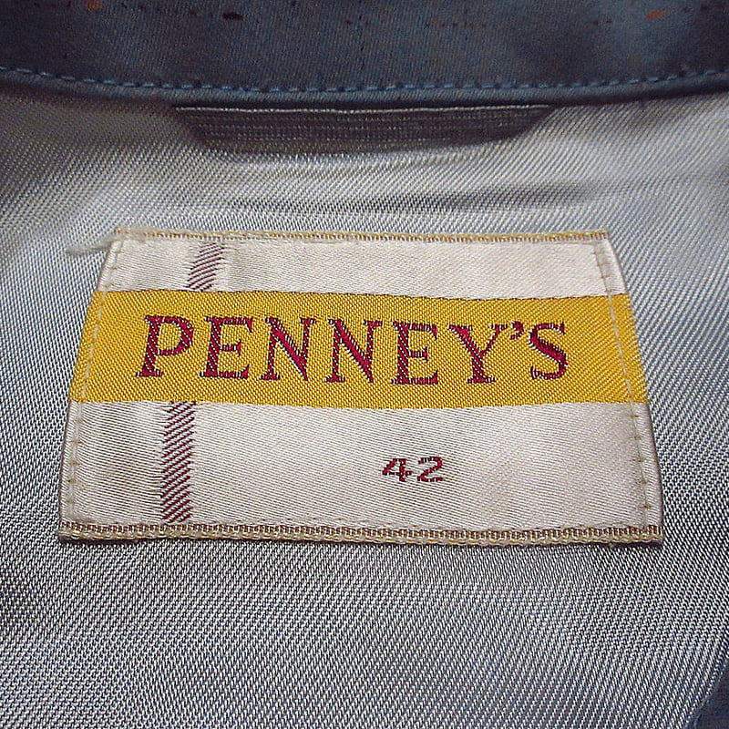 ビンテージ50's○PENNEY'Sカスリ柄リッキージャケット水色size 42