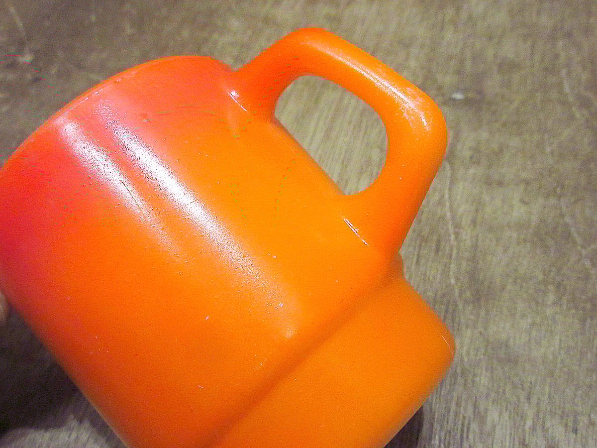 ビンテージ○Fire Kingスタッキングマグ赤×オレンジ○240316j6-frk