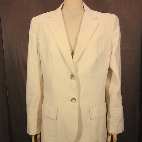 ビンテージ70's●レディース2Bテーラードジャケットsize 14●250307z2-w-jk-tlレトロ古着ブレザーアウターリネン