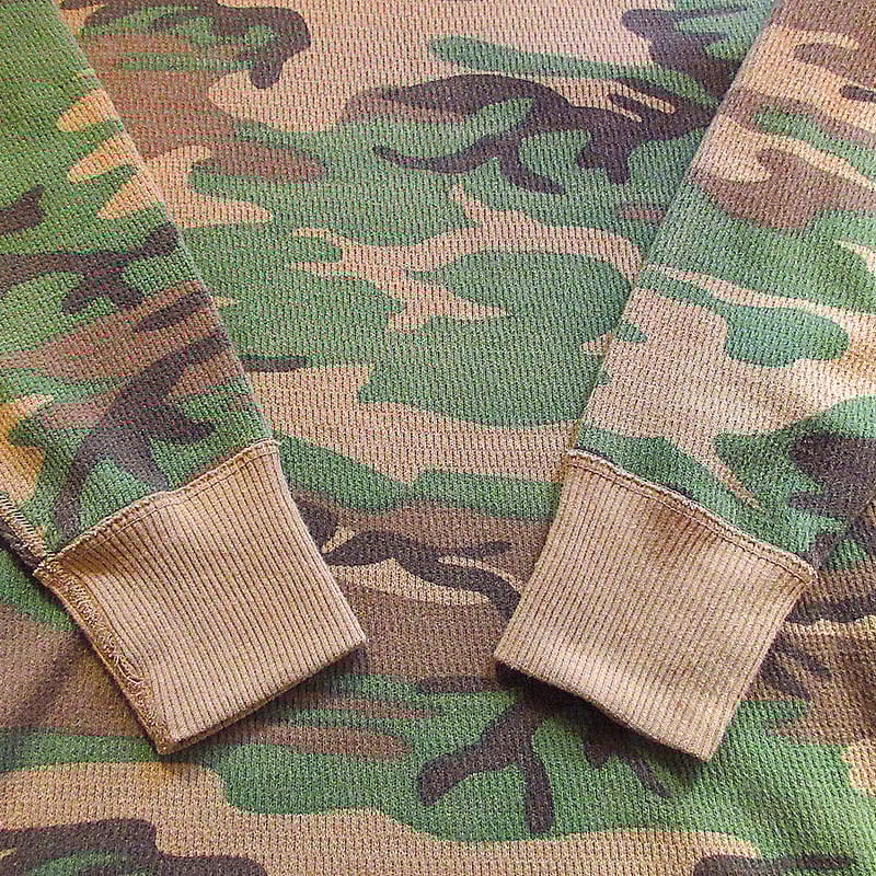 antimid カモ柄 サーマル ビンテージ80's○Field ＆ Streamウッドランドカモサーマル size