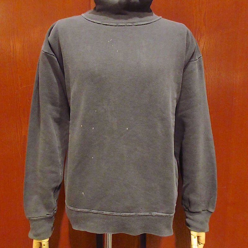 ビンテージ60's○タートルネックコットンスウェット黒○220909r6-m-sws