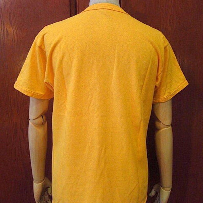 ビンテージ70's○RUSSELL 金タグ プリントTシャツ黄 Size M