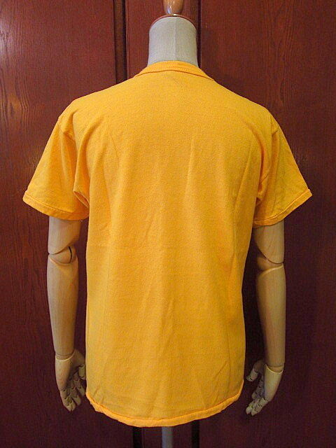 ビンテージ70's○RUSSELL 金タグ プリントTシャツ黄 Size M○odst 197