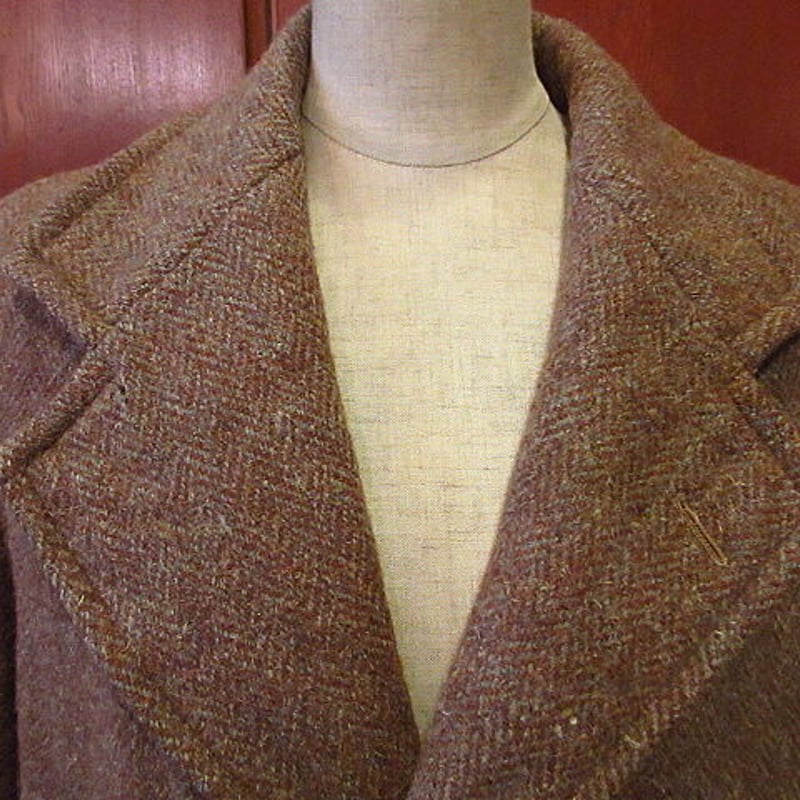 ビンテージ40's○Harris Tweedツイードチェスターコート