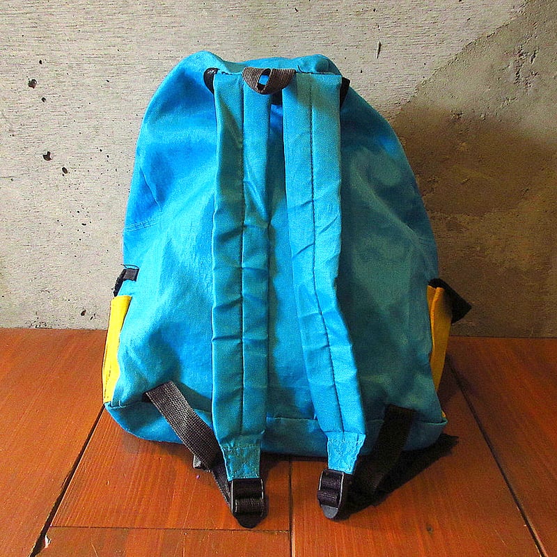 ビンテージ90's○ナイロンバックパック水色×黄○240406k6-bag-bp 1990s
