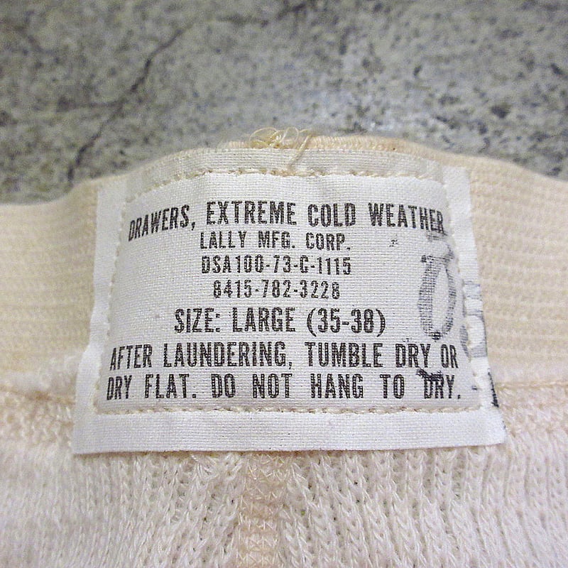 ビンテージ70's○DEADSTOCKミリタリーサーマルパンツsize L