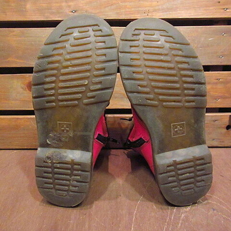 ⭐️売切御免⭐️Dr.Martensレースアップブーツ8ホールオレンジ　エナメル Dr.Martensサイドジップ8ホールエナメルブーツピンク○201106n8