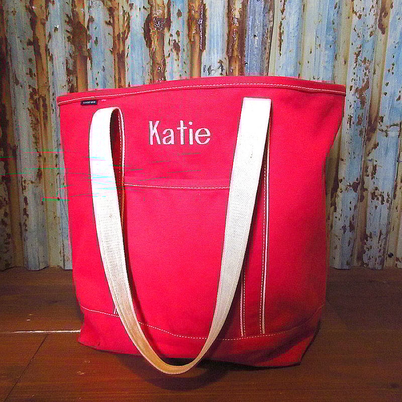 LAND'S ENDキャンバストートバッグ赤○250430k7-bag-ttランズエンド