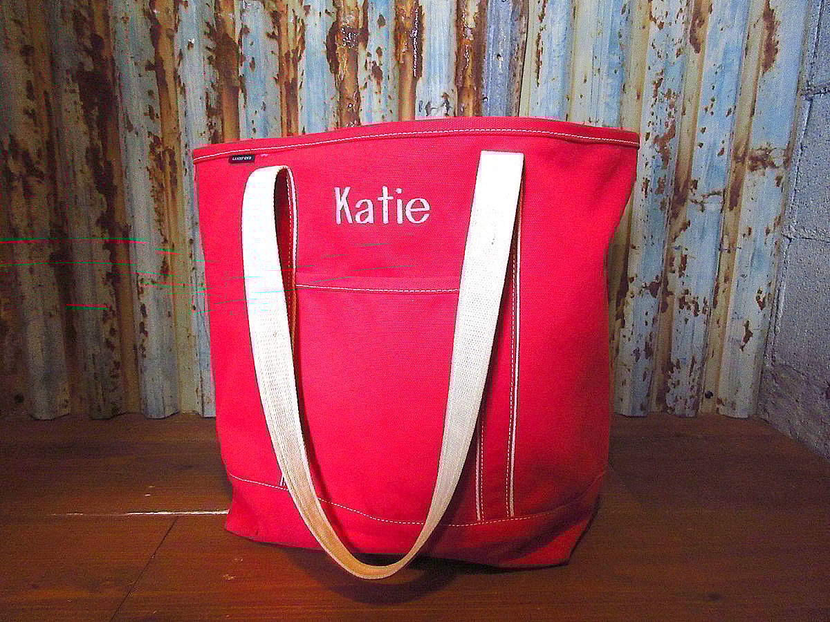 LAND'S ENDキャンバストートバッグ赤○250430k7-bag-ttランズエンド